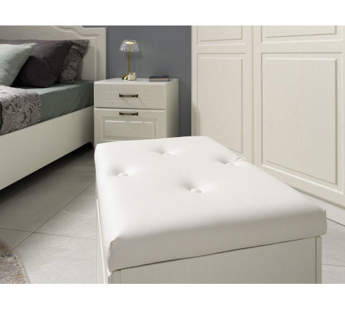 Пуфик Моби Ливерпуль Белый, текстура дерева / Белый, экокожа Белый, текстура дерева / Белый, экокожа