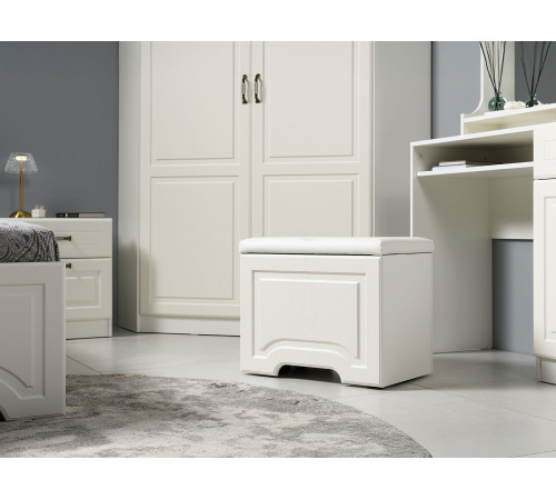 Пуфик Моби Ливерпуль Белый, текстура дерева / Белый, экокожа Белый, текстура дерева / Белый, экокожа