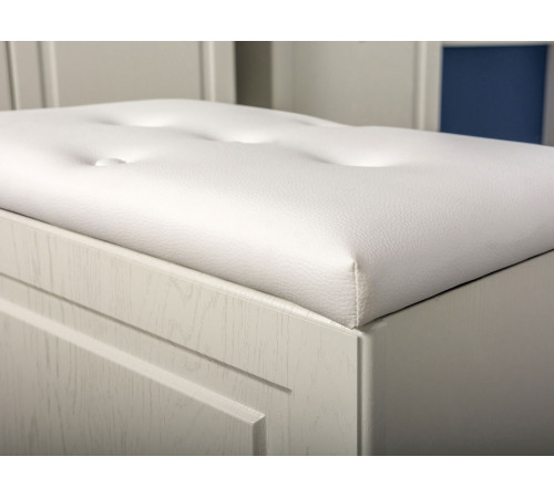 Пуфик Моби Ливерпуль Белый, текстура дерева / Белый, экокожа Белый, текстура дерева / Белый, экокожа