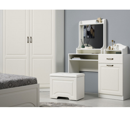 Пуфик Моби Ливерпуль Белый, текстура дерева / Белый, экокожа Белый, текстура дерева / Белый, экокожа