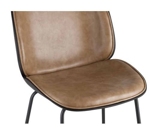 УТ000001766 Стул барный Турин со спинкой 9329C BEIGE [Бежевый, PU кожа / черные ножки]