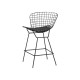 УТ000004222 Стул полубарный с низкой спинкой Bertoia, черный, с черной подушкой