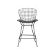 УТ000004222 Стул полубарный с низкой спинкой Bertoia, черный, с черной подушкой