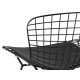 УТ000004222 Стул полубарный с низкой спинкой Bertoia, черный, с черной подушкой