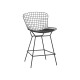 УТ000004222 Стул полубарный с низкой спинкой Bertoia, черный, с черной подушкой