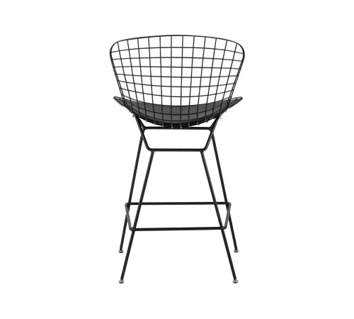 УТ000004222 Стул полубарный с низкой спинкой Bertoia, черный, с черной подушкой УТ000004222 Стул полубарный с низкой спинкой Bertoia, черный, с черной подушкой