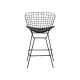 УТ000004222 Стул полубарный с низкой спинкой Bertoia, черный, с черной подушкой