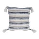 6162 Подушка, 45х45 см, 100% полиэстер, цвет белый с бежево-черным плетением