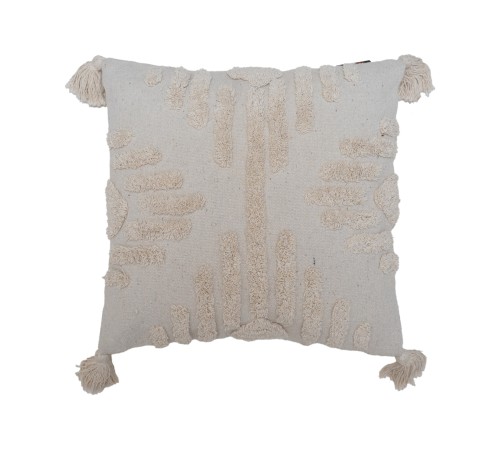 2099 Подушка, 50х50 см, 100% хлопок, с кистями и элементами тафтинга