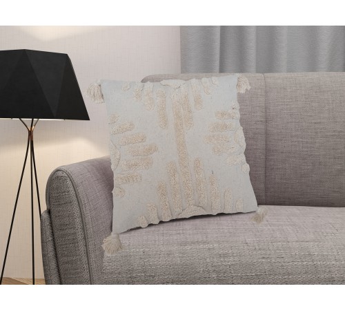 2099 Подушка, 50х50 см, 100% хлопок, с кистями и элементами тафтинга