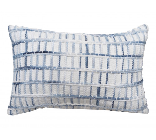 6135 Подушка, 35х50 см, 80% хлопок, 20% полиэтилен, бело-голубое плетение
