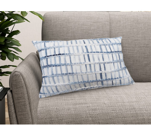 6135 Подушка, 35х50 см, 80% хлопок, 20% полиэтилен, бело-голубое плетение