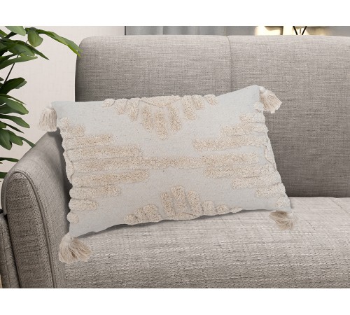 2099A Подушка, 35х50 см, 100% хлопок, с кистями и элементами тафтинга 2099А