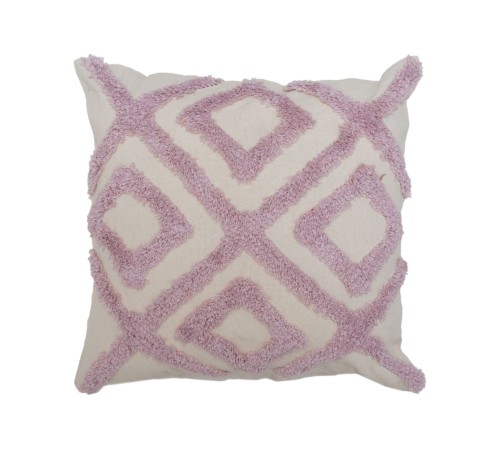 4371 Подушка, 40х40 см, 100% хлопок, с элементами тафтинга, чайная роза