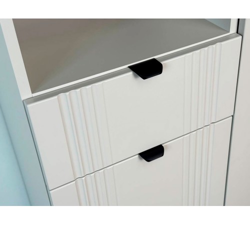 Комод 1 ящ 2 дв Рич, кашемир/фрапучино матовый/черный