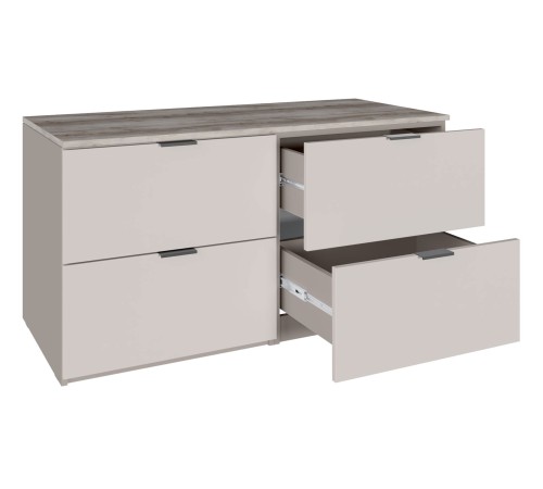 Комод Осака 4 ящ, велюр/сантьяго софт/клен каньон крупнолистный