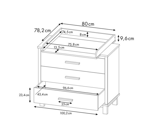 Комод Simple 3401 3 ящ С рамкой, белый Комод Simple 3401 3 ящ С рамкой, белый