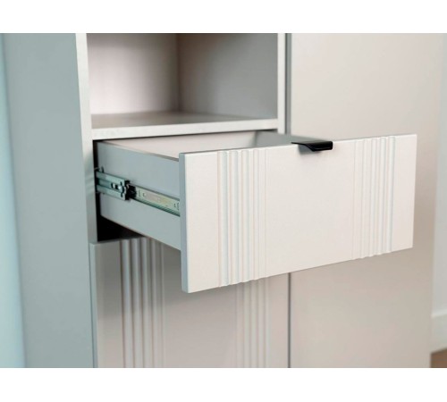 Комод 1 ящ 2 дв Рич, кашемир/фрапучино матовый/черный