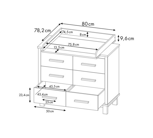 Комод Simple 3402 6 ящ С рамкой, белый Комод Simple 3402 6 ящ С рамкой, белый