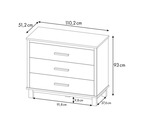 Комод Simple 3401 3 ящ, белый Комод Simple 3401 3 ящ, белый