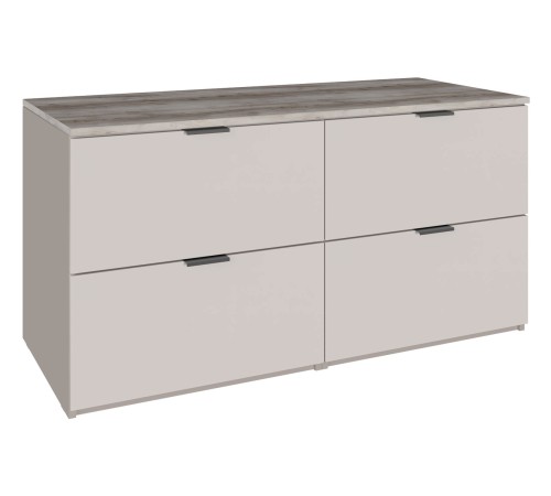 Комод Осака 4 ящ, велюр/сантьяго софт/клен каньон крупнолистный