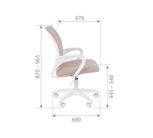 00-07198246 Кресло Chairman Kids 103, зефир/белый пластик