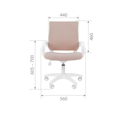 00-07198246 Кресло Chairman Kids 103, зефир/белый пластик