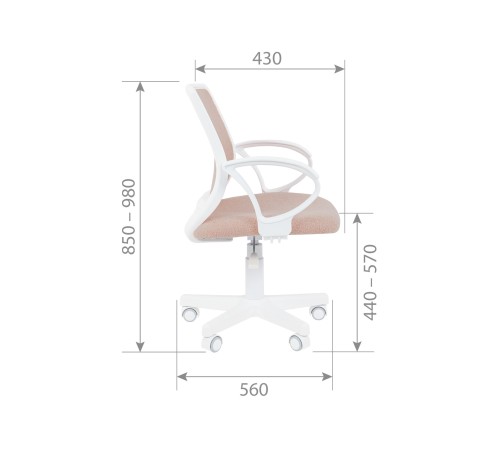 00-07197276 Кресло Chairman Kids 112, зефир/белый пластик