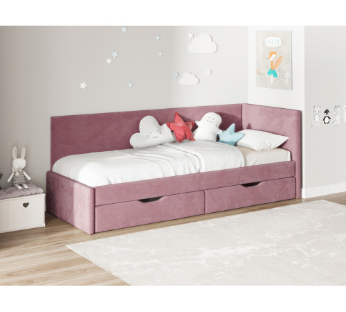 Тахта Лия 80х200, розовый микровелюр