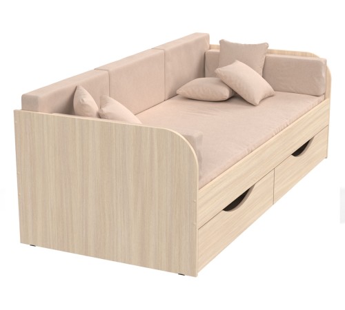 Кровать Белден 80х180 с ящ, дуб млечный