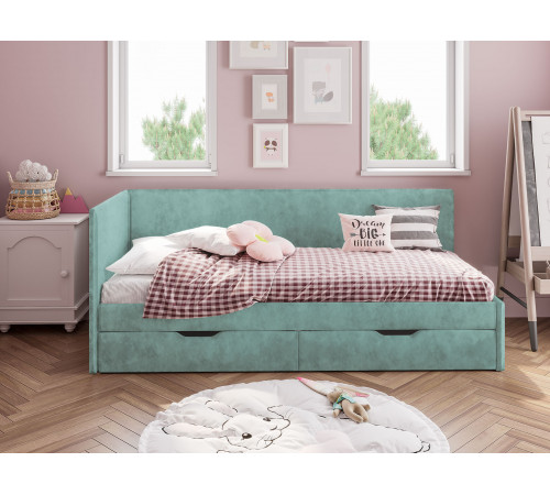 Тахта Лия 80х200, мятный микровелюр
