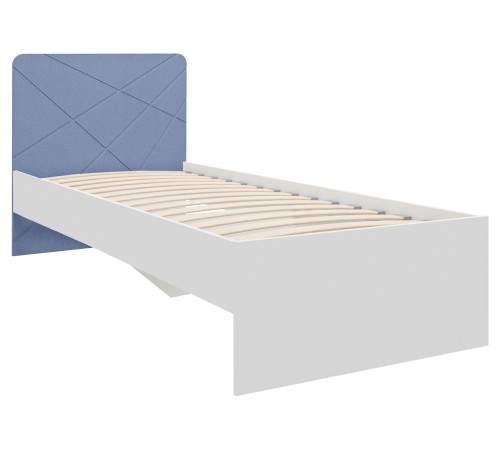 Кровать ПМ-332.01исп.2 Абрис фрезеровка 80х200, дуб адриатика/белый