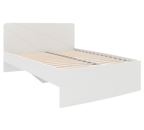 Кровать Абрис 120х200 фрезеровка 332.02.02, белый глянец / белый