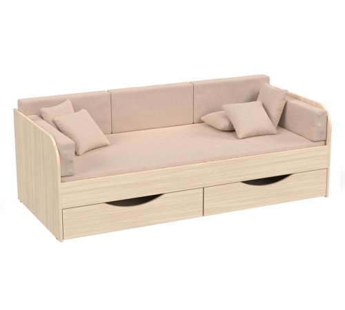 Кровать Белден 80х180 с ящ, дуб млечный