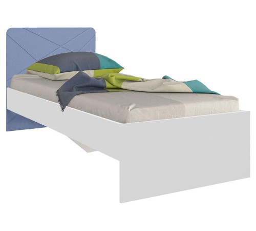 Кровать ПМ-332.01исп.2 Абрис фрезеровка 80х200, дуб адриатика/белый