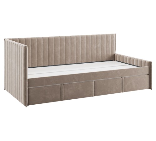 Тахта Твикс 90х200 с ящ с чехлом, латте велюр