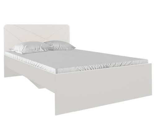 Кровать Абрис 120х200 фрезеровка 332.02.02, белый глянец / белый