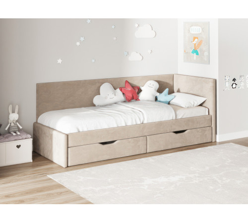 Тахта Лия 80х200, кремовый микровелюр