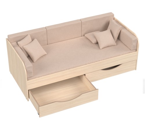 Кровать Белден 80х180 с ящ, дуб млечный