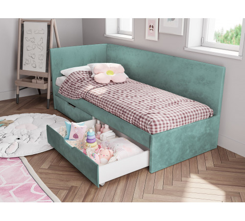 Тахта Лия 80х200, мятный микровелюр