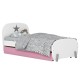 Кровать детская Polini kids Mirum 1915 c ящиком и ограничителем, белый / розовый