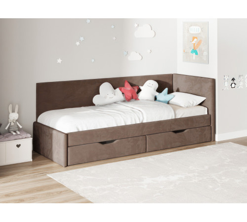 Тахта Лия 80х200, какао микровелюр