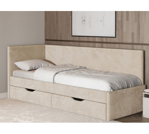 Тахта Лия 80х200, кремовый микровелюр