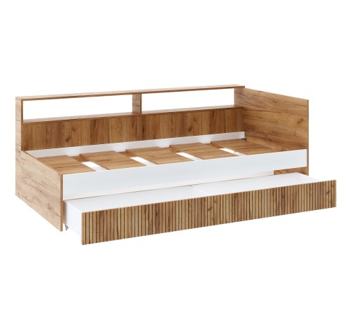 Кровать Ивис 90х200, дуб крафт золотой/белый