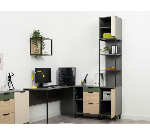 Стеллаж Марвэл, темно-серый/сатин/плэйн