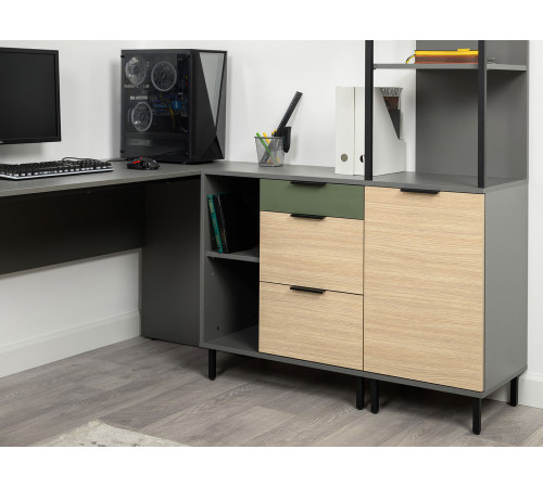 Стеллаж Марвэл, темно-серый/сатин/плэйн