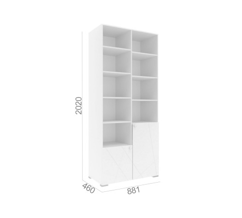 Шкаф Абрис 2 дв открытый 332.22.02, дуб адриатика синий/белый Шкаф Абрис 2 дв открытый 332.22.02, дуб адриатика синий/белый