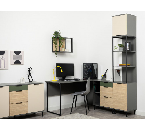 Стеллаж Марвэл, темно-серый/сатин/плэйн