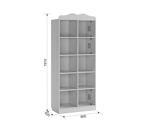 Фэнтези Стеллаж MDF-03 [Белый Рамух]