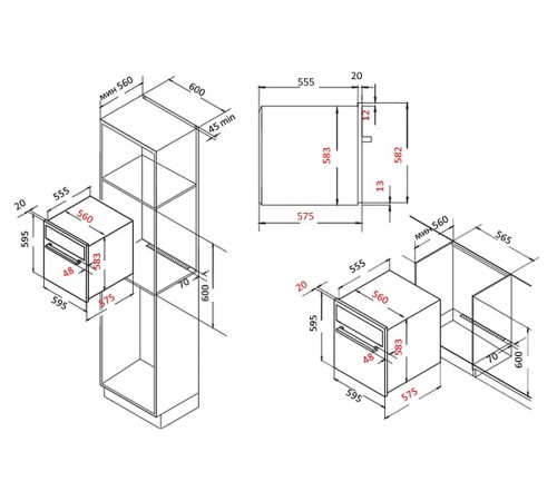 Духовой шкаф Спец EVELUX EO 610 B, черный